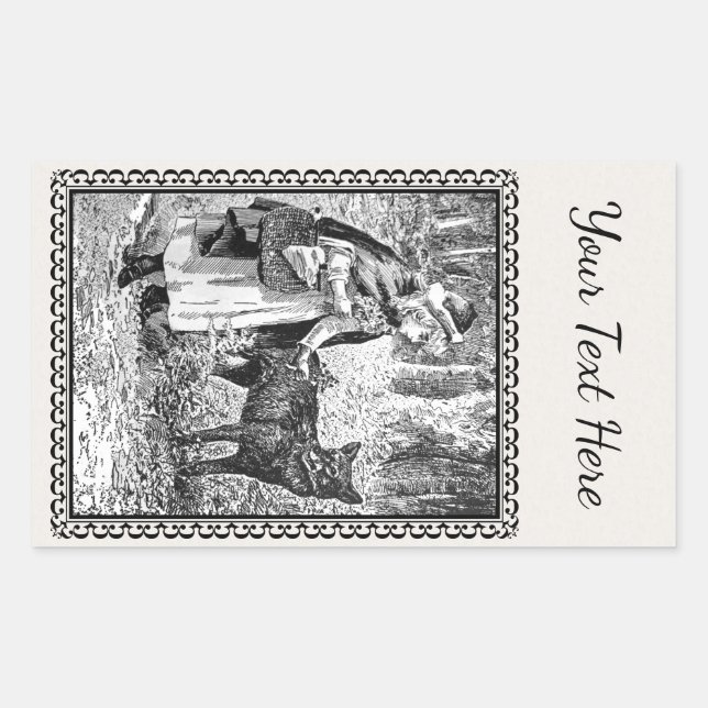 Schwarz-weiße Illustrationsgerüste Rechteckiger Aufkleber (Vorderseite)