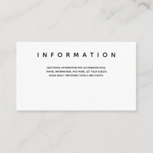 Schwarz-weiße Informationen zur Fotografie Begleitkarte