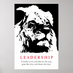 Schwarz-weiße Inspirationsführerschaft Poster