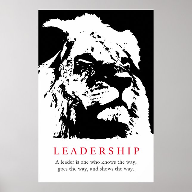 Schwarz-weiße Inspirationsführerschaft Poster (Vorne)
