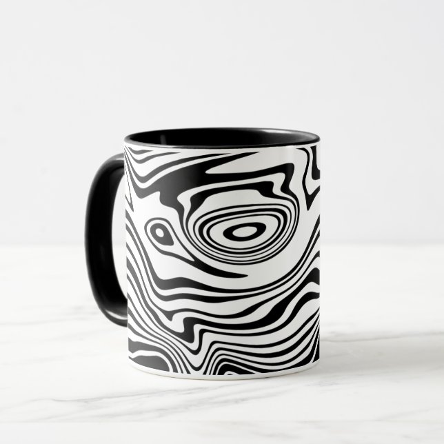 Schwarz-weiße Kaffee-Tasse Tasse (Vorderseite Links)