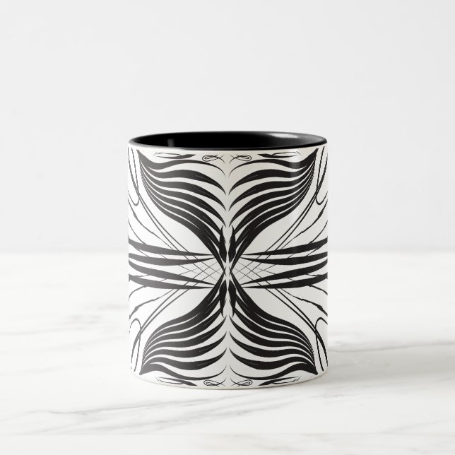 Schwarz-weiße Kaffeebeutel Zweifarbige Tasse (Mittel)