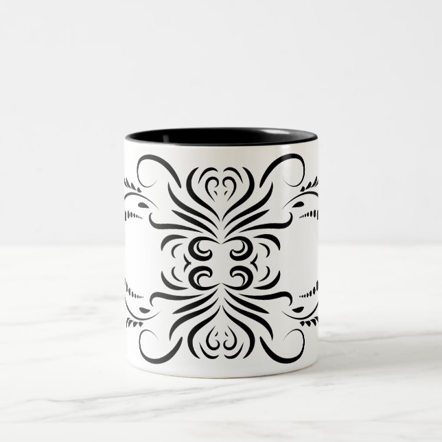 Schwarz-weiße Kaffeebeutel Zweifarbige Tasse (Mittel)
