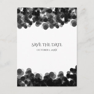 Schwarz-weiße Kaviar-Punkte Hochzeit Save The Date Ankündigungspostkarte
