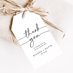 Schwarz-weiße klassische Hochzeit Vielen Dank Geschenkanhänger