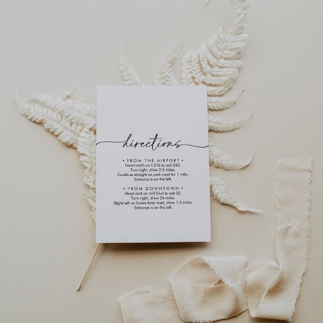 Schwarz-weiße klassische Hochzeitrichtung Begleitkarte (Von Creator hochgeladen)