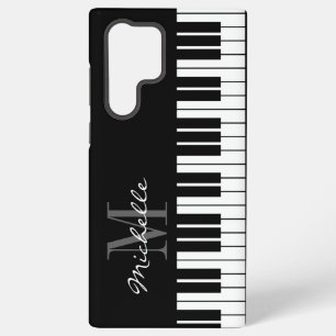 Schwarz-weiße Klaviertasten-Monogramm individuell Samsung Galaxy Hülle