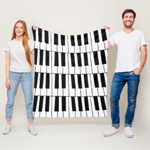 Schwarz-Weiße Klaviertasten Pianist Musiker Fleecedecke