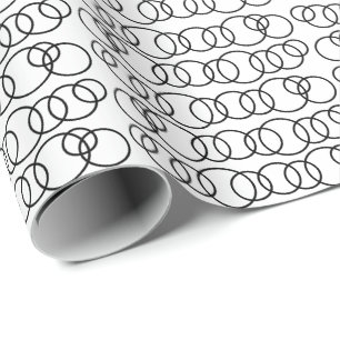 Schwarz-Weiße Kreise Geometrisches Muster Geschenkpapier