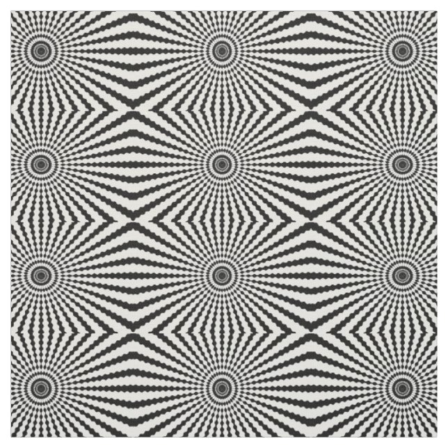 Schwarz-weiße Kreise optische Täuschung Spaß Stoff (Muster)