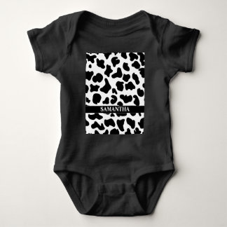 Schwarz-Weiße Kuh Baby Strampler