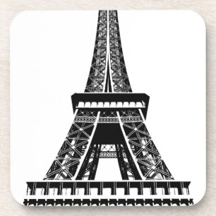 Schwarz-weiße Kunst-Grafik Eiffel-Turm-Paris Untersetzer