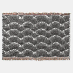 Schwarz Weiße Kunstblumen-Spitze Decke