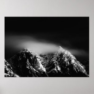 Schwarz-weiße Langzeitbelichtungs-Wolken über eine Poster