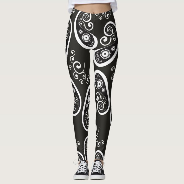 Schwarz-weiße Leggings (Vorderseite)