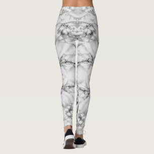 Schwarz-weiße Leggings aus Marmor