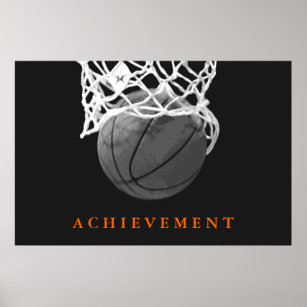 Schwarz-weiße Leistung Basketball-Poster Poster