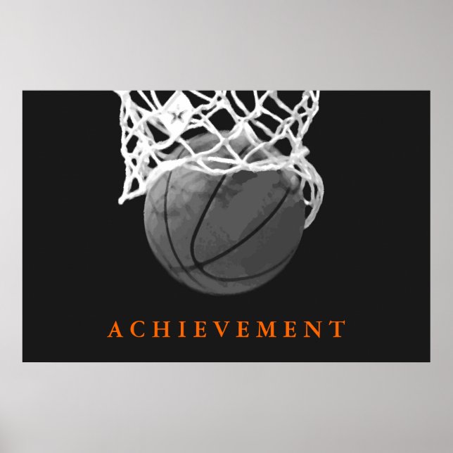 Schwarz-weiße Leistung Basketball-Poster Poster (Vorne)