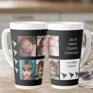 Schwarz-weiße Liebe als Opa mit Fotos Milchtasse