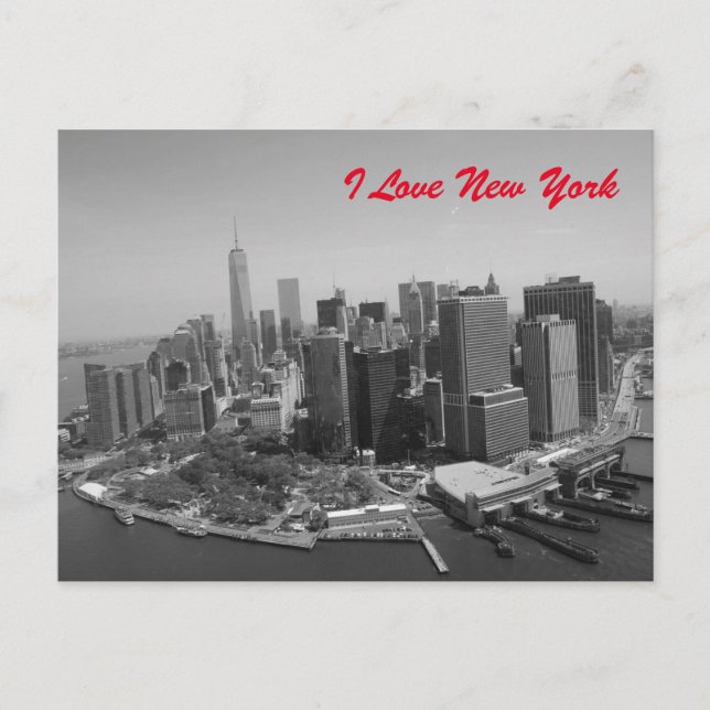 Schwarz-weiße Liebe New York Postkarte (Vorderseite)