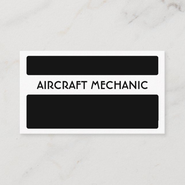 Schwarz-weiße Luftfahrzeugmechanikkarten Visitenkarte (Vorderseite)