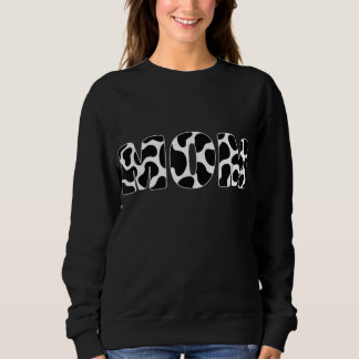 Schwarz-weiße Mama Kuh druckästhetisches Tiermuste Sweatshirt