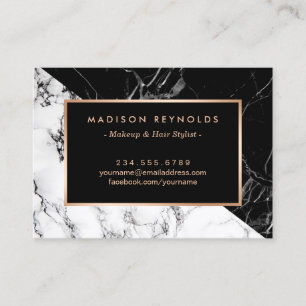 Schwarz-weiße Marbella Beauty Salon Aftercare Card Visitenkarte