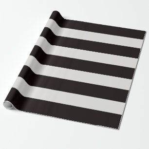 Schwarz-weiße Markisenstreifen Geschenkpapier