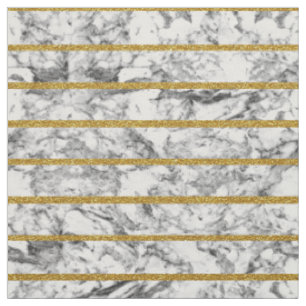 Schwarz-weiße MarmorgoldGlitter-Effektstreifen Stoff