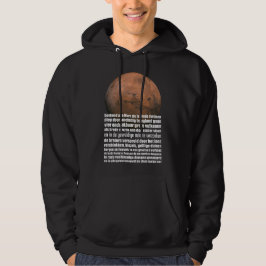 Schwarz-weiße Mars Globe Marsman Gedicht Hoodie