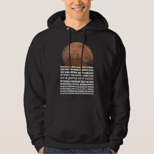 Schwarz-weiße Mars Globe Marsman Gedicht Hoodie