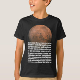 Schwarz-weiße Mars Globe Marsman Gedicht T-Shirt