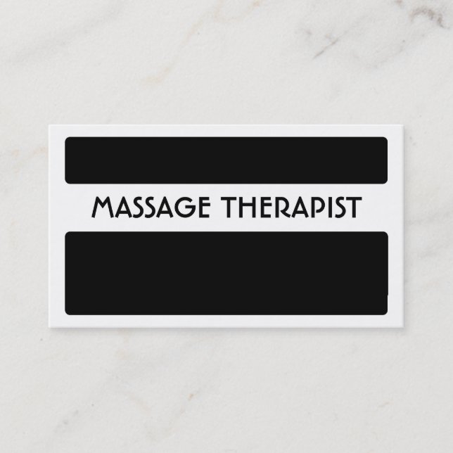 Schwarz-weiße Massage-Therapeutgeschäftskarten Visitenkarte (Vorderseite)