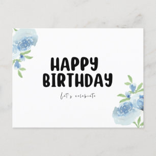 Schwarz-Weiße Minimalistische Alles Gute zum Gebur Postkarte
