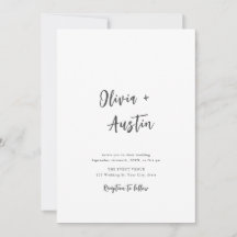 Schwarz-weiße Minimalistische Hochzeit mit moderne