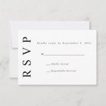Schwarz-weiße Minimalistische Hochzeitkarte für Mo