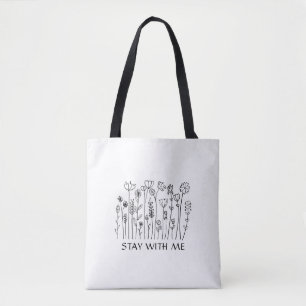 Schwarz-weiße minimalistische Liebestypografie Tasche