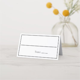 Schwarz-weiße Minimalistische Platzkarte für einfa