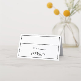 Schwarz-weiße Minimalistische Platzkarte für Hochz