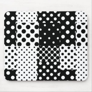 Schwarz-weiße Mode mit Punkten im Design Mousepad