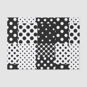 Schwarz-weiße Mode mit Punkten im Design Seidenpapier