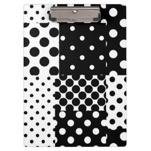 Schwarz-weiße Mode Polka-Punkte Stil Design  Klemmbrett
