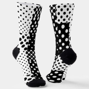 Schwarz-weiße Mode Polka-Punkte Stil Design Socken