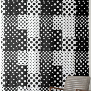 Schwarz Weiße Mode Polka Punkte Stil Design Stoff