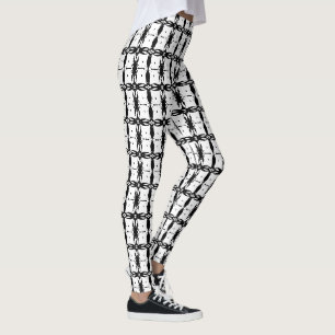 Schwarz-weiße Mode und Liebe, Fitness, Sport Leggings