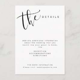 Schwarz-weiße, moderne, einfache Skripteindrücke Begleitkarte