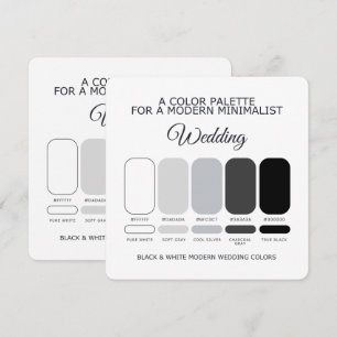Schwarz-Weiße moderne Hochzeitsfarbpalette Karte