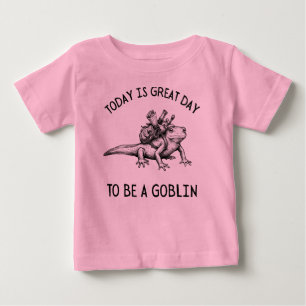 Schwarz-weiße Molch-Abenteuer-Skizzen-Illustration Baby T-shirt