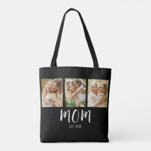 Schwarz Weiße Mom Etabliert Schrift 3 Foto Elegant