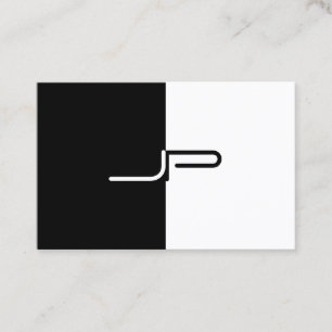 Schwarz-weiße Monogramm-Initiale elegantes Visitenkarte
